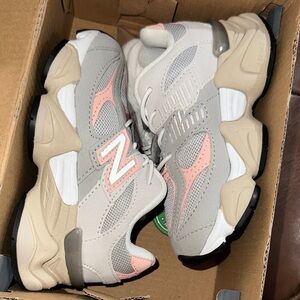 New Balance Kids' Beige and Pink Sneakers